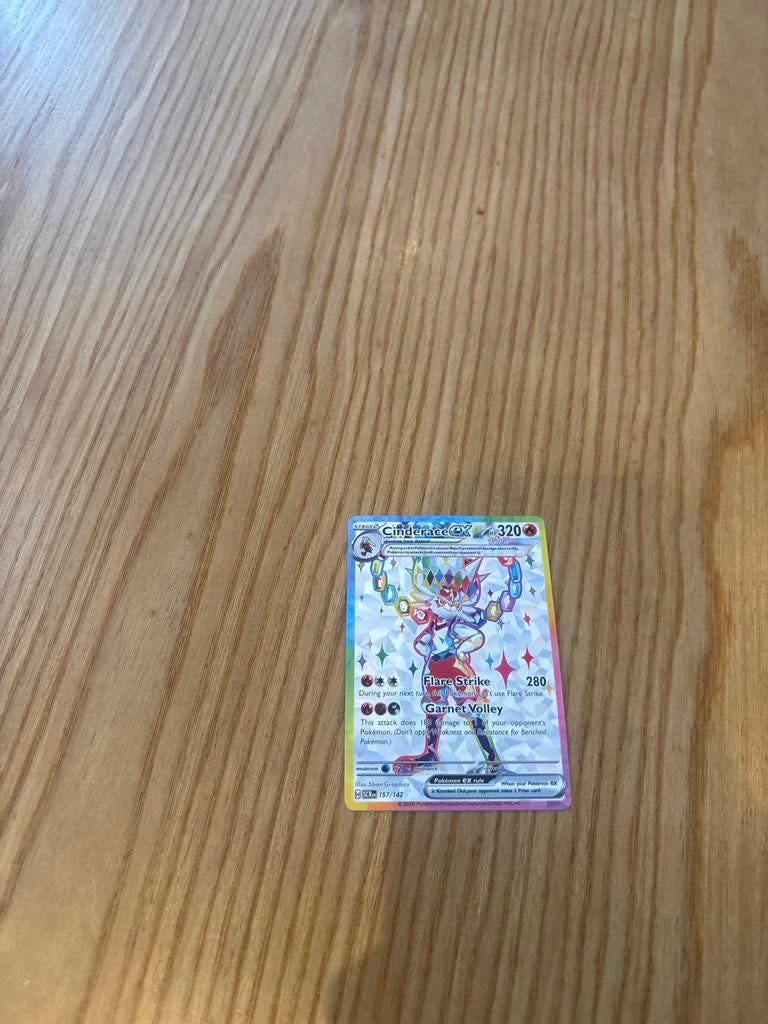 Cinderace ex 157/142 Pokémon kaart, Ophalen, Zo goed als nieuw, Losse kaart, Foil