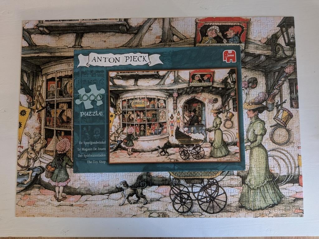Anton Pieck Puzzel 1000 stukjes - De Speelgoedwinkel, Ophalen of Verzenden, 500 t/m 1500 stukjes, Zo goed als nieuw, Legpuzzel