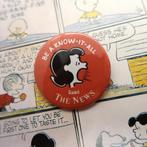Snoopy Peanuts Comics Lucy 44MM Button Pin Badge, Verzenden, Snoopy, Nieuw, Gebruiksvoorwerp