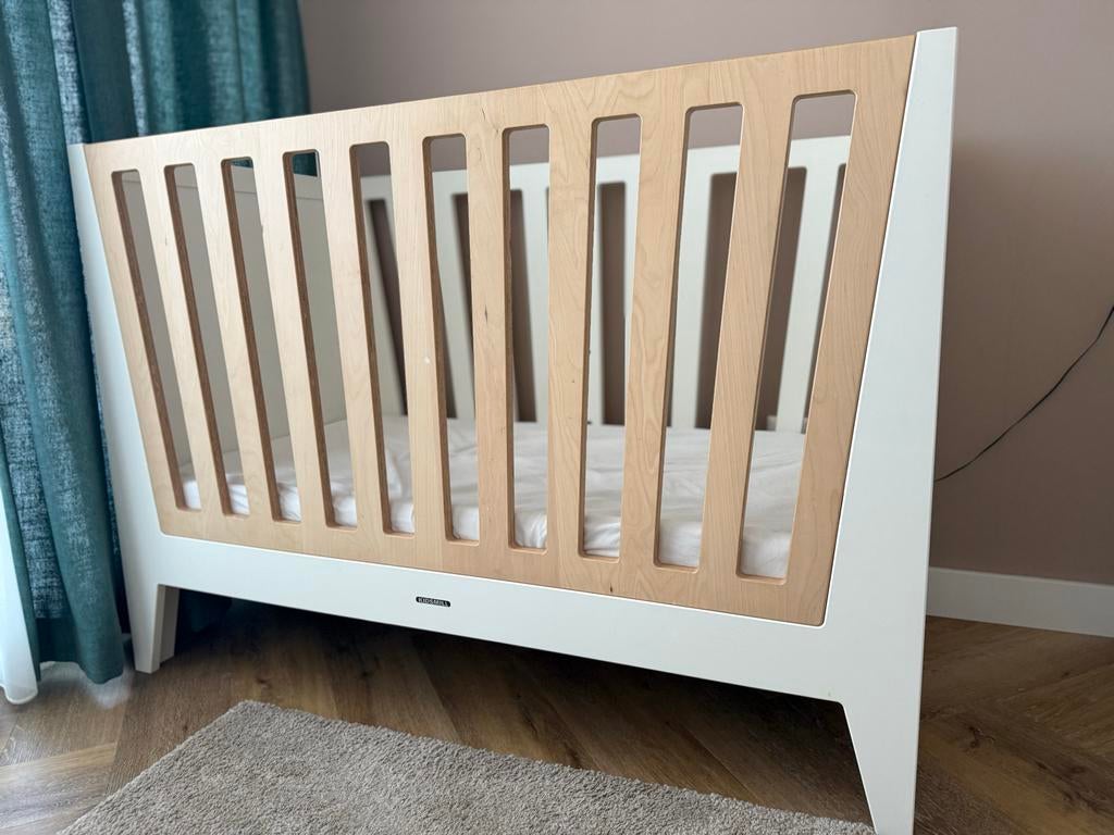 Kidsmill Ledikant Wit/Hout incl lattenbodem, Kinderen en Baby's, Kinderkamer | Bedden, Ophalen, Gebruikt, Lattenbodem, Minder dan 140 cm