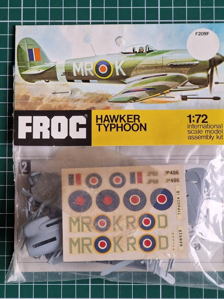 Hawker Typhoon 1/72 Frog headercard edition, Overige merken, 1:72 tot 1:144, Nieuw, Ophalen of Verzenden