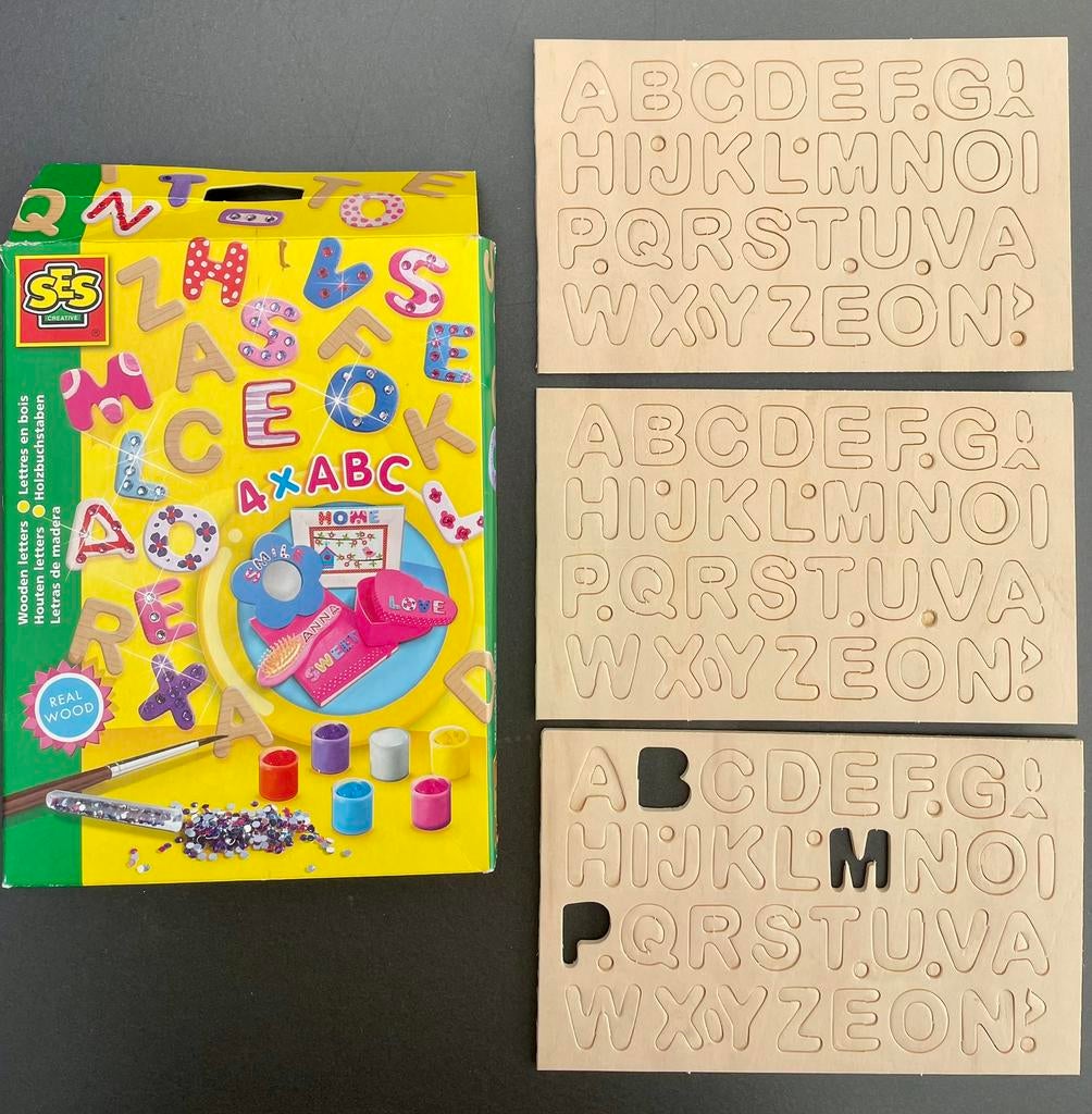 TE KOOP: houten letters om mee te knutselen ZGAN, Beige, Zo goed als nieuw, Overige merken, Hout