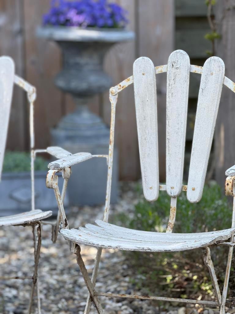 Antiek Franse Terrasstoelen, Ophalen, Gebruikt, Overige materialen