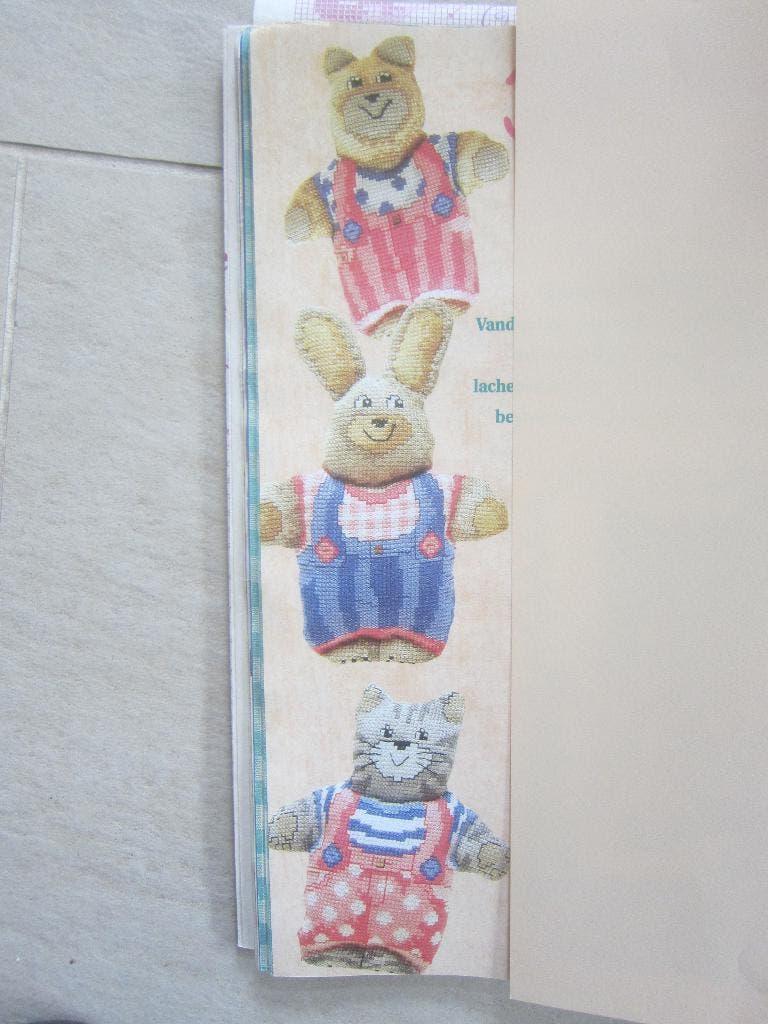 borduurpatroonen kleine handknuffel beertjes  15 cm  groot, Ophalen of Verzenden, Zo goed als nieuw, Handborduren, Patroon