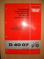 Deutz onderdelenboek D4007, Ophalen of Verzenden, Gelezen, Tractor en Landbouw