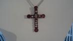 zilveren ketting met kruisje, Ophalen of Verzenden, Zo goed als nieuw, Met edelsteen, Zilver