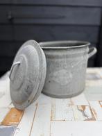 Vintage Zinken Pan met Deksel - Decoratief, Huis en Inrichting, Keuken | Potten en Pannen, Ophalen of Verzenden, Gebruikt, Overige materialen