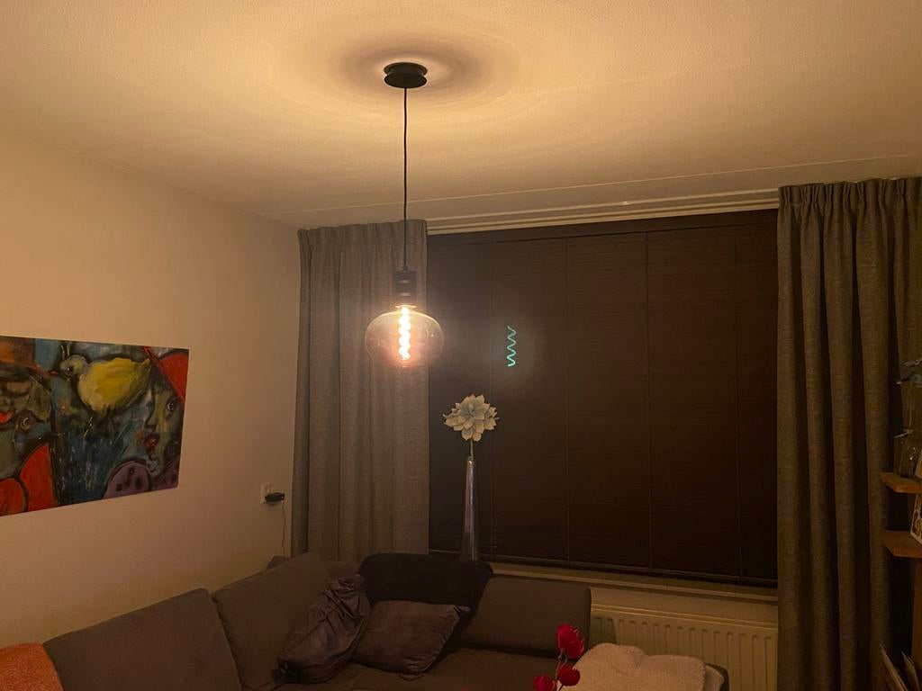 Energiezuinige led hanglamp woonkamer, Ophalen, 50 tot 75 cm, Retro, Glas