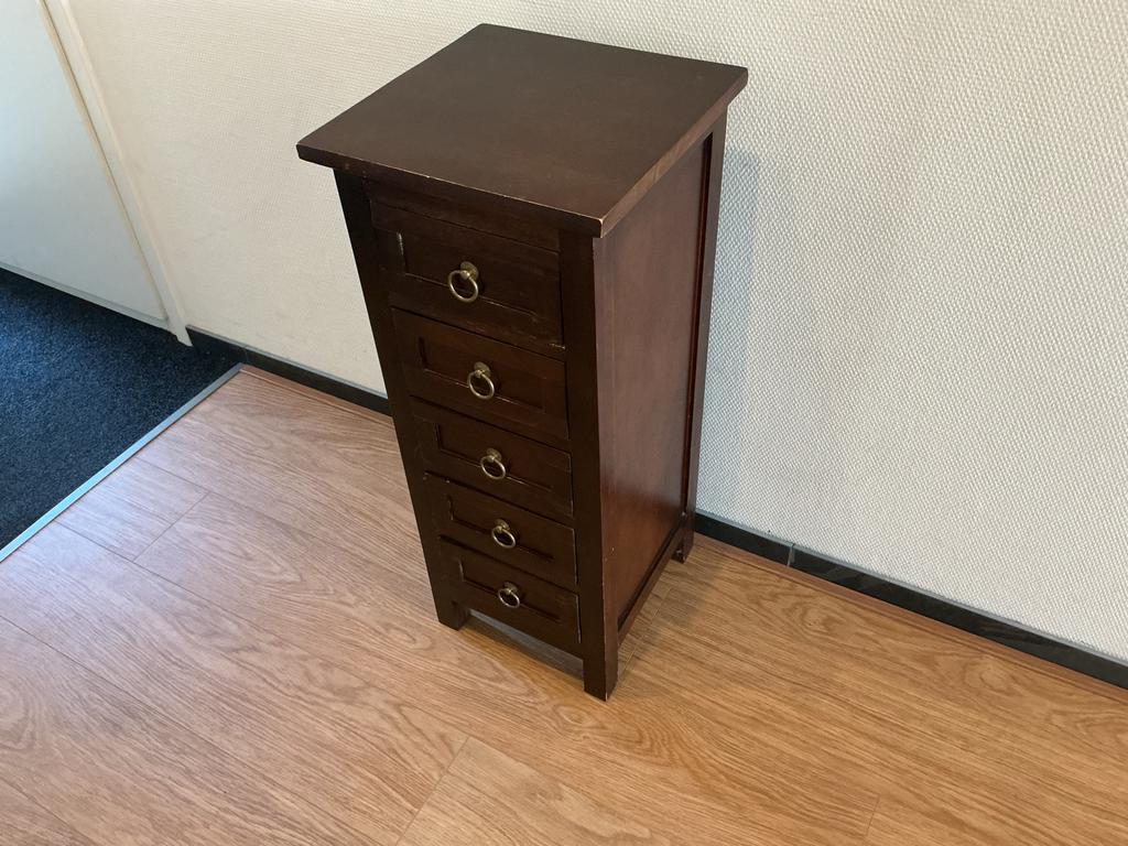 Brocante Ladenkastje - Vierkant 35x35x84 cm met 5 laden, Ophalen, Minder dan 50 cm, Gebruikt, 5 laden of meer