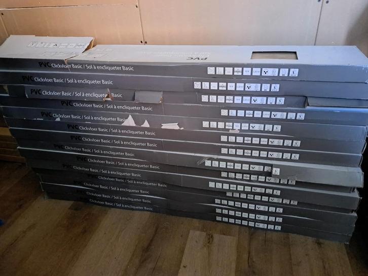 Nieuw PVC Kliklaminaat - 25m² in 14 Pakken, Doe-het-zelf en Verbouw, Vloerdelen en Plavuizen, Nieuw, Laminaat, Kunststof, 50 tot 150 cm