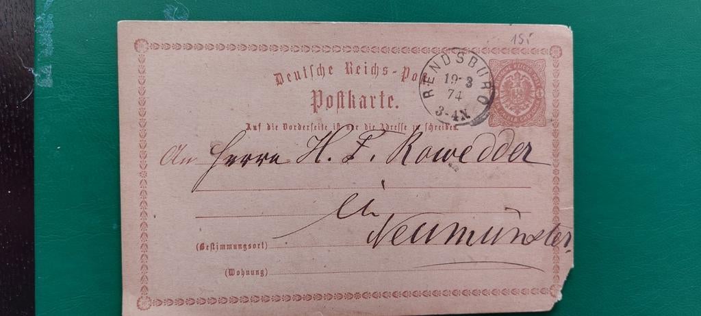 Duitse rijk briefkaart, Postzegels en Munten, Brieven en Enveloppen | Buitenland, Ophalen of Verzenden, Briefkaart