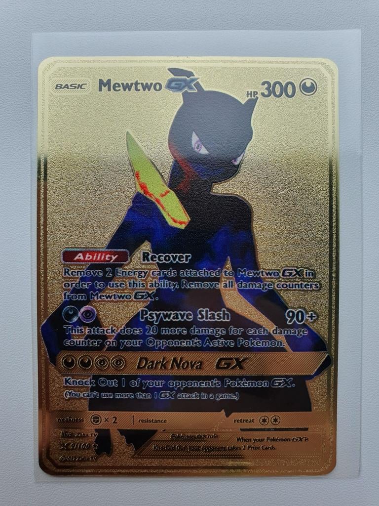 Shadow Mewtwo GX Metal Card, Pokemon kaart van metaal, Verzenden, Nieuw