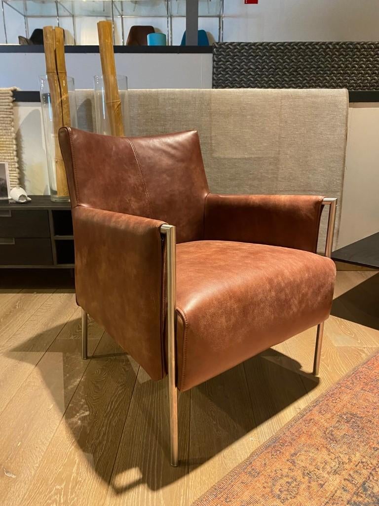 Brescia fauteuil in Africa leder nu eenmalig €499,-, Ophalen, Nieuw, 75 tot 100 cm, Leer