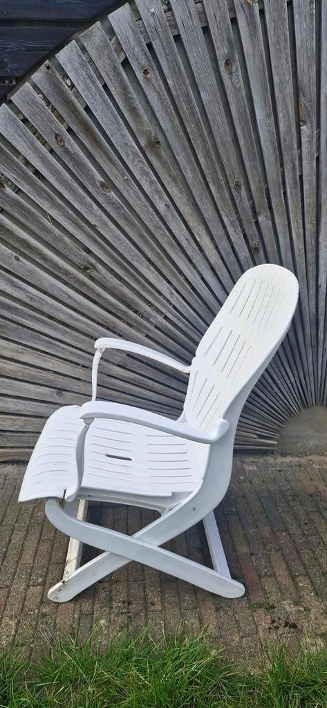 Set van 4 verstelbare witte tuinstoelen, Ophalen