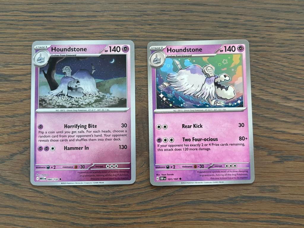 Pokémon Kaarten: Houndstone (2x) - Nieuwstaat, Ophalen of Verzenden, Zo goed als nieuw, Meerdere kaarten