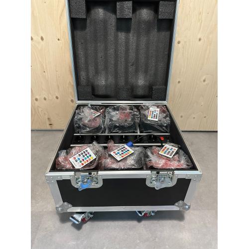 Set van 6 DJLicht uplichts inclusief oplaadbare flightcase, Geluidgestuurd, ., Nieuw, Ophalen of Verzenden