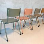 Retro eettafelstoelen nieuw roze okerbruin taupe prijs p/st, Overige kleuren, NL, Vintage, Ophalen of Verzenden