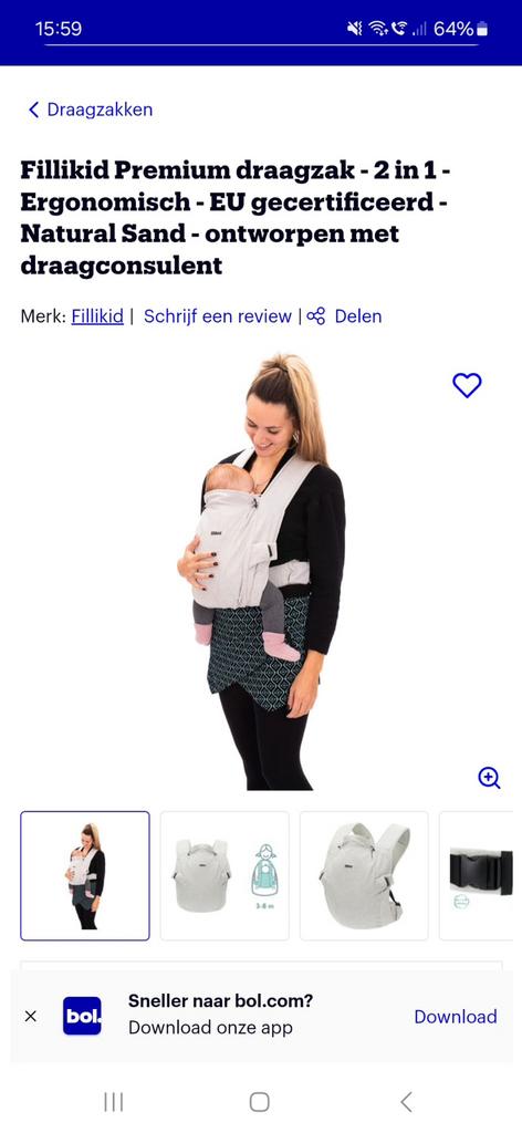 Nieuwe en mooie Fillikid premium draagzak, Ophalen, Nieuw, Draagzak, Overige merken