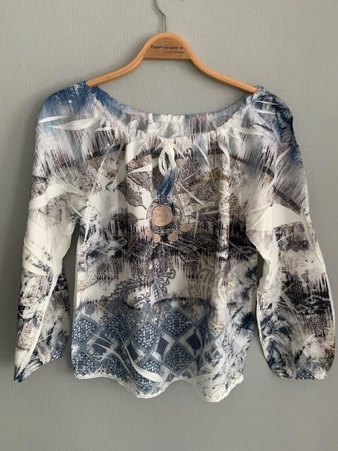 Blouse maat Medium zgan (K15), Kleding | Dames, Bodywarmers, Maat 38/40 (M), Blauw, Ophalen of Verzenden, Onbekend