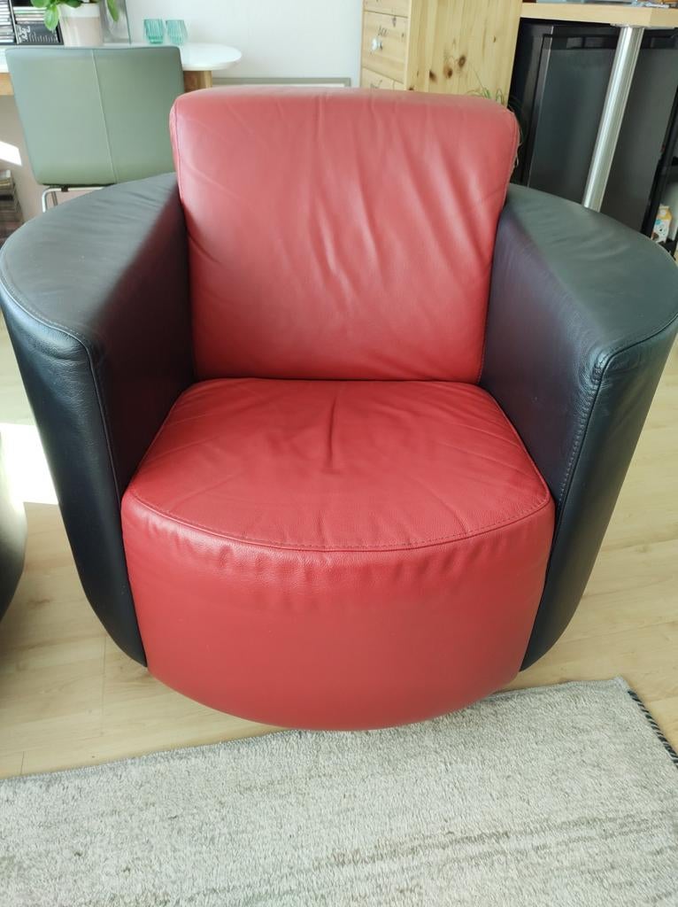 Montel 2 leren fauteuils, Huis en Inrichting, Fauteuils, Ophalen of Verzenden, 75 tot 100 cm, Leer, 50 tot 75 cm