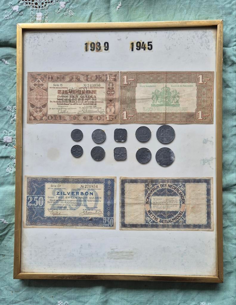 Papier/muntgeld/zilverbonnen oorlogsgeld 1939 - 1945, Ophalen of Verzenden, Buitenland, Munten