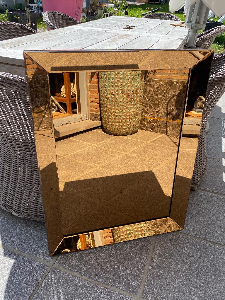 Wandspiegel Eric Kuster Style brons, Huis en Inrichting, Woonaccessoires | Spiegels, Ophalen, Gebruikt, Minder dan 100 cm, Rechthoekig