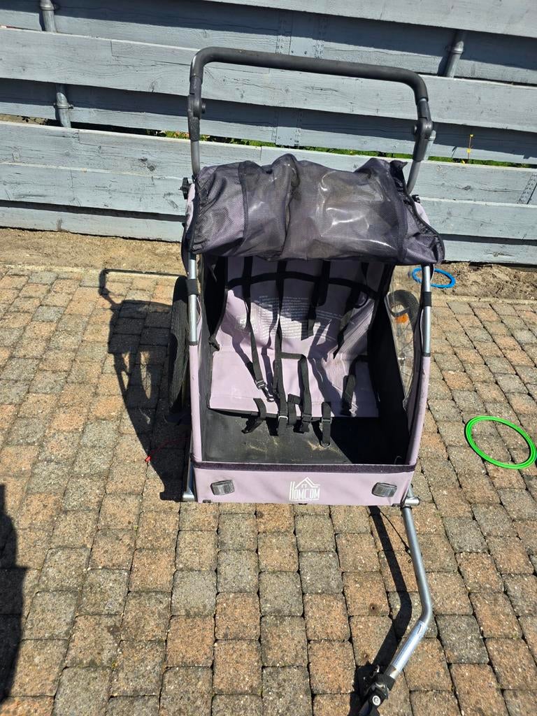 Homcom Fietskar / Wandelwagen – Handig & Sterk, Ophalen