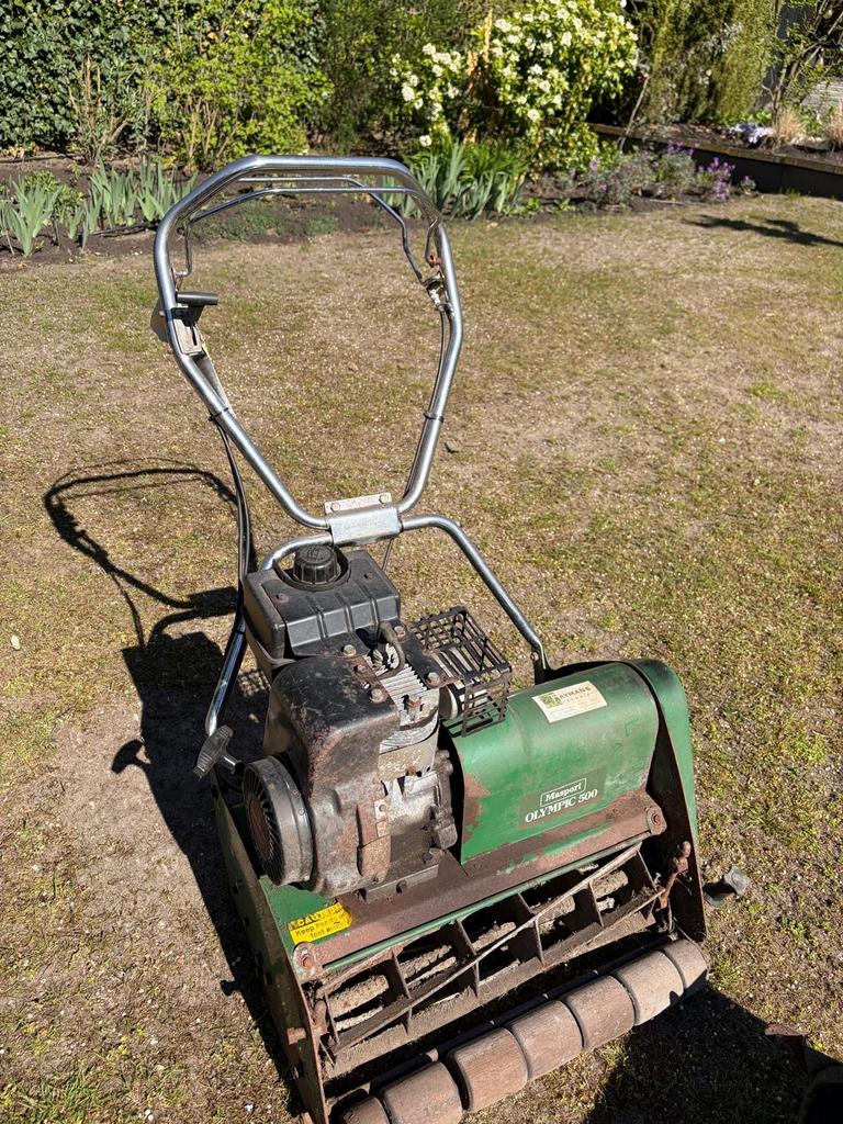 Masport Olympic 500 kooimaaier, Ophalen, Gebruikt, Opvangbak, Benzine-grasmaaier