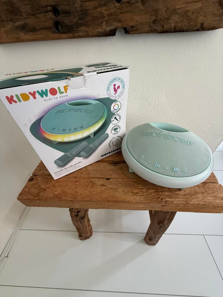 Kidywolf Karaoke Speaker met 2 draadloze microfoons, Ophalen of Verzenden, Nieuw, Complete set
