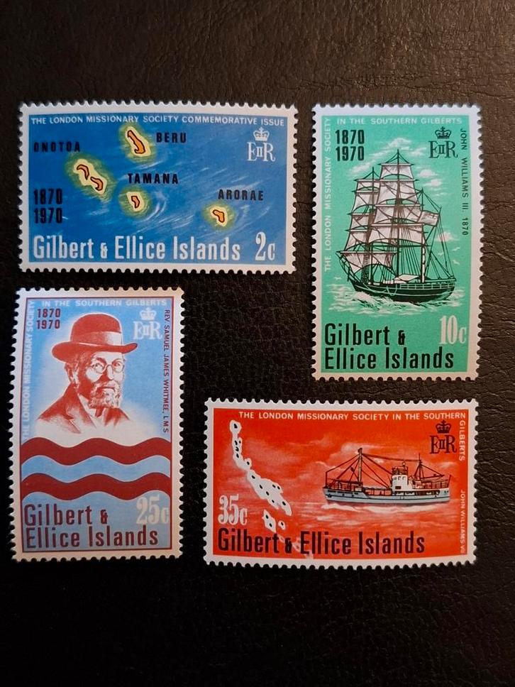 Gilbert en Ellice Eilanden 1970 Landing Missionary Society, Postzegels en Munten, Postzegels | Oceanië, Postfris, Ophalen of Verzenden