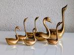 Messing zwanen 7 stuks, Ophalen of Verzenden, Gebruikt, Dier