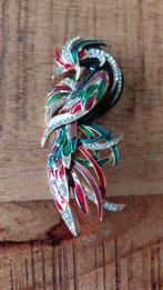 Pauw broche, Ophalen of Verzenden, Zo goed als nieuw, Rood, Overige materialen