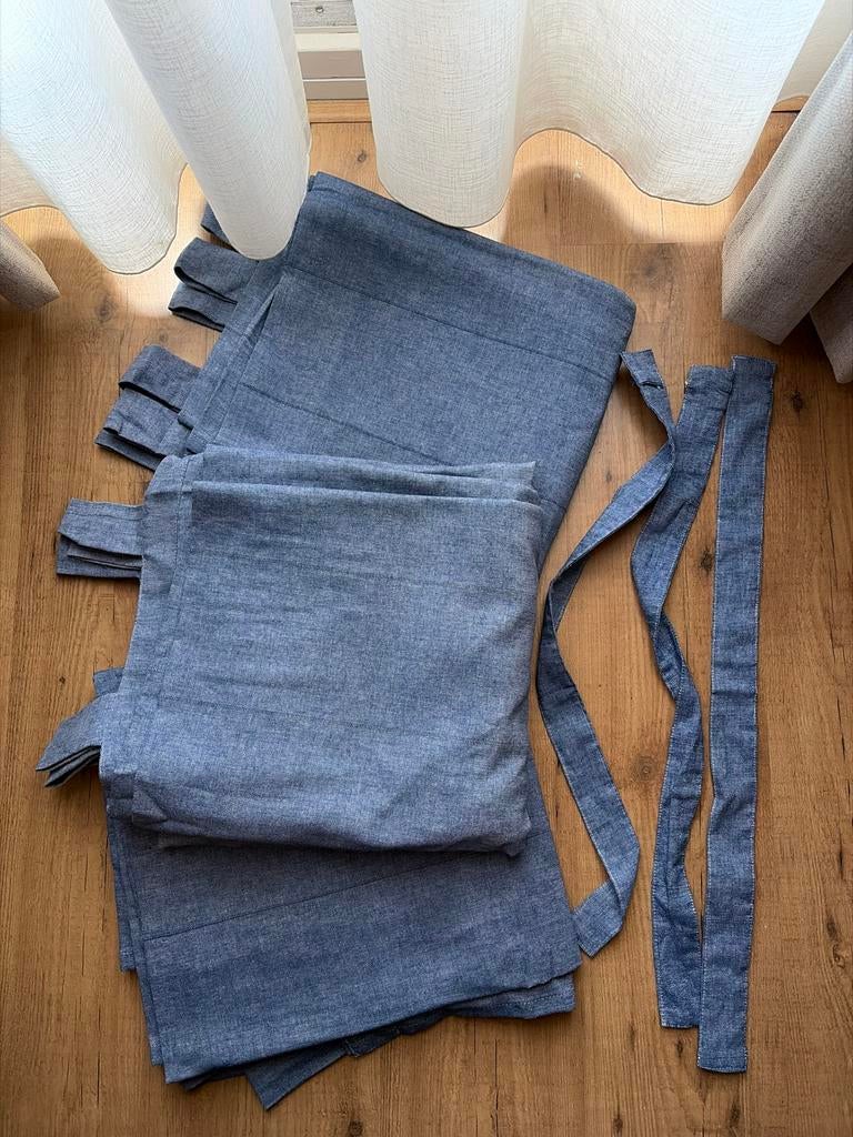 IKEA LENDA Gordijnen - Blauw - 140x300 cm (3 stuks), Gebruikt, 100 tot 150 cm, Ophalen of Verzenden, 200 cm of meer