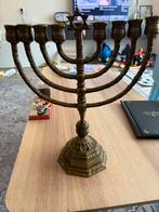 Antieke bronzen Menora/Chanoekia met davidster, Ophalen, Koper of Brons
