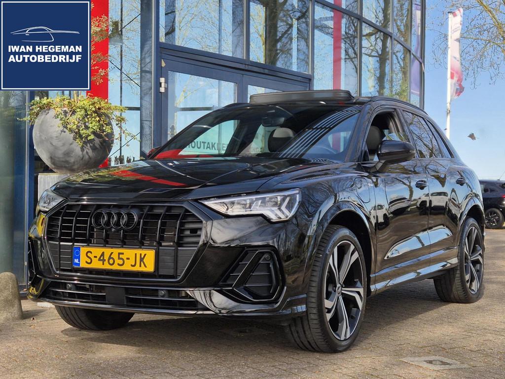 Audi Q3 45 TFSI e S edition | Panodak | LED | Sonos | 20inch, Auto's, 12 maanden, Gebruikt, Leder en Stof, Zwart