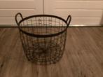 Zwart metalen Mand, Huis en Inrichting, Ophalen, Overige materialen, Mand, Rond