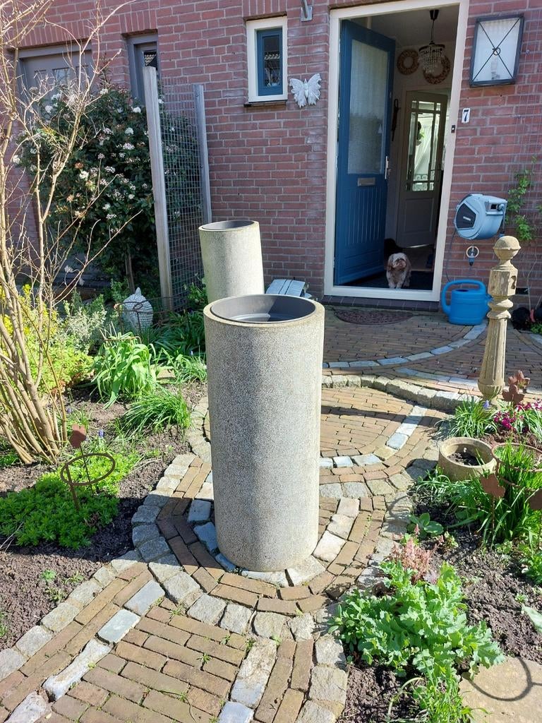 2  KUNSTOF PLANTENBAKKEN (STEEN GRANIET LOOK), Tuin en Terras, Ophalen