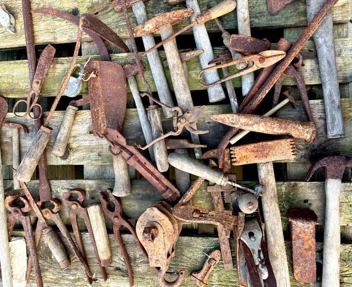 Diversen oud gereedschap en metaalwerk voor restauratie, Antiek en Kunst, Antiek | Gereedschap en Instrumenten, Ophalen