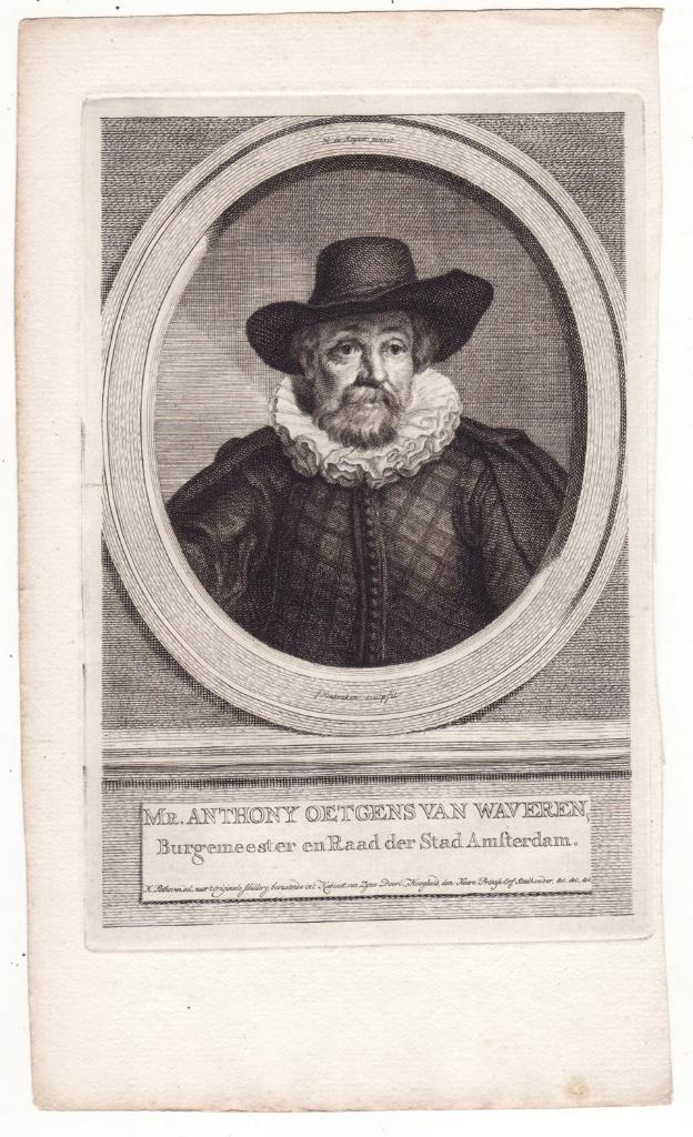 Mr. Anthony Oetgens van Waveren burgemeester Amsterdam, Antiek en Kunst, Kunst | Etsen en Gravures, Verzenden