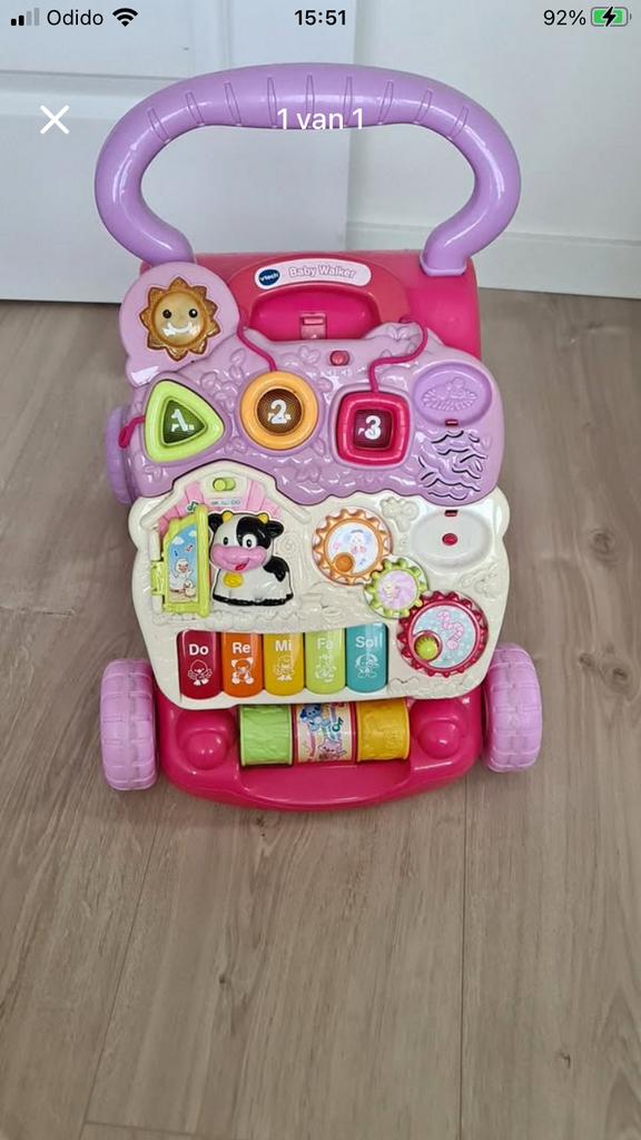 Loopwagen v-tech, Kinderen en Baby's, Speelgoed | Vtech, Ophalen, Zo goed als nieuw, 6 maanden tot 2 jaar