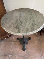 2 marmeren bistrotafels met gietijzeren voet, Ophalen, Overige materialen, Rond, 55 tot 75 cm