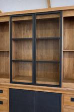 Vitrine/buffetkast mangohout 200 cm –Nashville – industrieel, Ophalen, Zo goed als nieuw, 25 tot 50 cm, 200 cm of meer