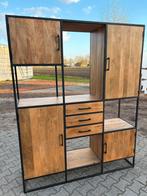 NIEUW! Denver Supreme XXL kast 160 cm mangohout / staal, Ophalen, Nieuw, Minder dan 150 cm, 150 tot 200 cm