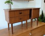 2 vintage retro nachtkastjes, Ophalen, Minder dan 45 cm, ., .