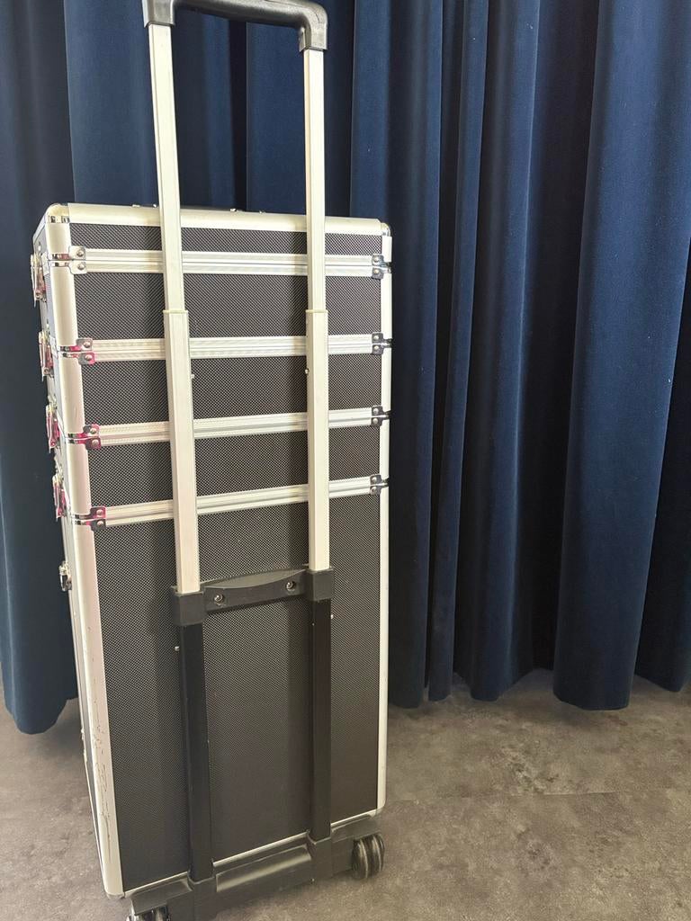 Professionele Kapper/Beauty Trolley - Zwart/Zilver, Sieraden, Tassen en Uiterlijk, Beautycases, Ophalen, Gebruikt, Zwart, Hardcase