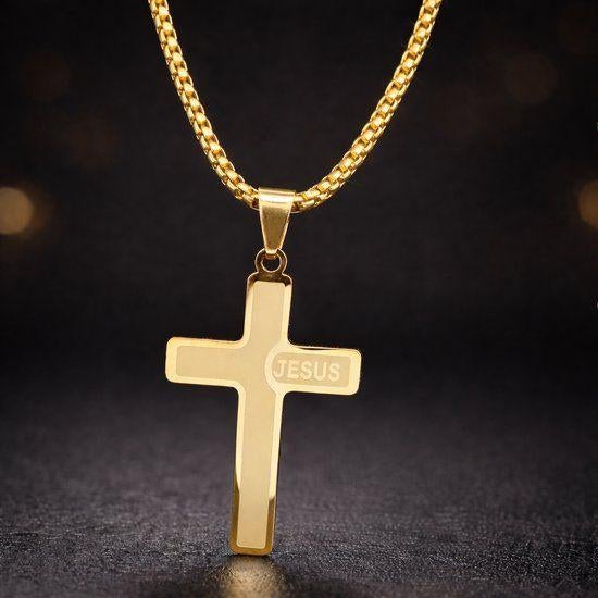 Cristaé ketting goud kruis, Sieraden, Tassen en Uiterlijk, Kettinghangers, Overige materialen, Cristaé, Verzenden, Nieuw