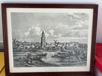 Antieke prent 'Zicht op Rhenen' - Gravure, Antiek en Kunst, Ophalen, 1800 - 1899, Stadsgezicht, Gravure