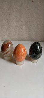 3 mineraal/ edelsteen gepolijste eieren onyx serpentijn en ?, Ophalen of Verzenden, Zo goed als nieuw, Overige materialen, Oor- of Traguspiercing