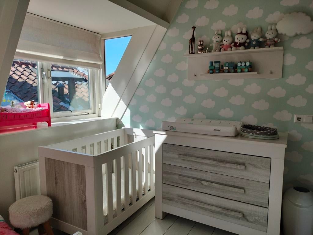 Interbaby Ledikant + wandplank + optioneel Aerosleep matras, Ophalen of Verzenden, Zo goed als nieuw, Ledikant
