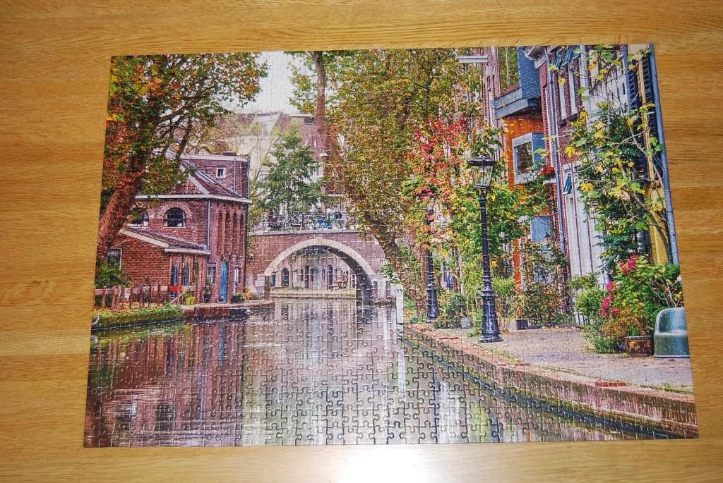 Puzzel Utrechtse gracht., Ophalen of Verzenden, 500 t/m 1500 stukjes, Zo goed als nieuw, Legpuzzel